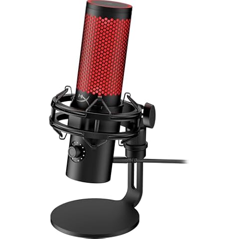 HyperX QuadCast 2 – USB Microphone for Gaming, Streaming and Podcasting, with On-Board Controls, LED Lighting, Removable Shock Mount, PC, Mac, PS5, PS4, USB-C - Black