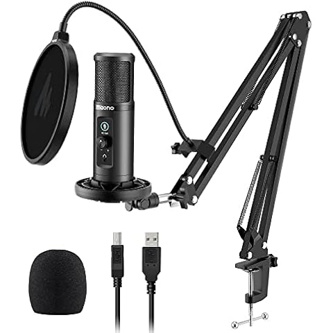 MAONO USB Microphone for PC, Professional Computer Condenser Mic with Mute, Mic Gain, Zero Latency Monitoring, Boom Arm for Studio, Podcast, Gaming, Streaming, Recording, Twitch, YouTube PM422