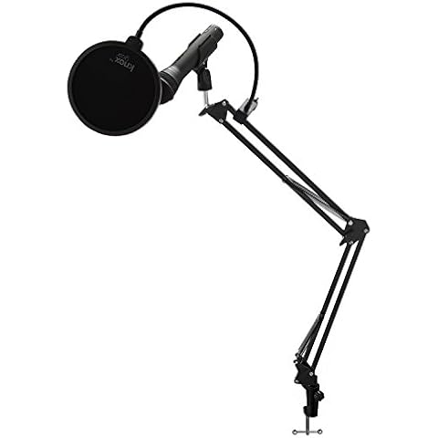 Samson Q2U Black Handheld Dynamic USB Microphone Bundle with Boom Arm and Pop Filter (3 Items)