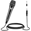 Moukey Karaoke Microphone, Dynamic Microphone with 13 ft Cable, Metal Handheld Cardioid Wired Microphone, XLR Microphone for Singing/Stage, Compatible w/Karaoke Machine/PA System/Amp/Mixer, Grey