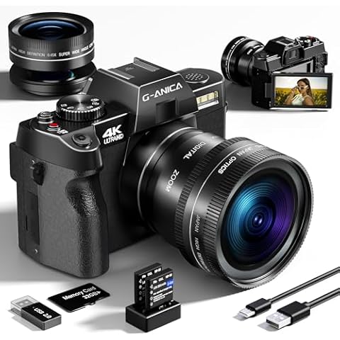 Digital Camera, 48MP Cameras for Photography with WiFi & App Control, 4K Vlogging C...