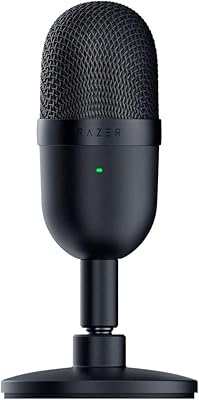 Razer Seiren Mini USB Condenser Microphone: for Streaming and Gaming on PC - Professional Recording Quality - Precise Supercardioid Pickup Pattern - Tilting Stand - Shock Resistant - Classic Black