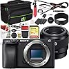 Sony a6400 4K Mirrorless Camera Body ILCE-6400/B with FE 50mm F1.8 Lens Kit Bundle with Deco Gear Travel Case 2X Extra Battery Essential Photography Accessory Set