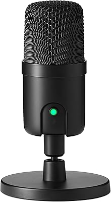 Amazon Basics USB Condenser Microphone for Streaming, Recording, and Podcasting on PC, Plug and Play, Cardioid Pickup, Adjustable Stand with 360° Rotation, 5.8 x 3.4 inches, Black