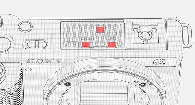 Drawing showing the internal Directional 3-Capsule Mic