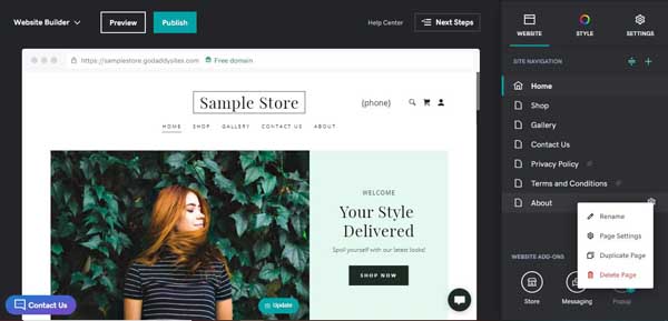 How to use the GoDaddy website builder.