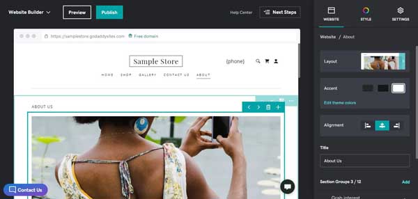 How to use the GoDaddy website builder.