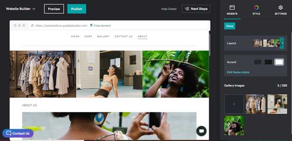 How to use the GoDaddy website builder.