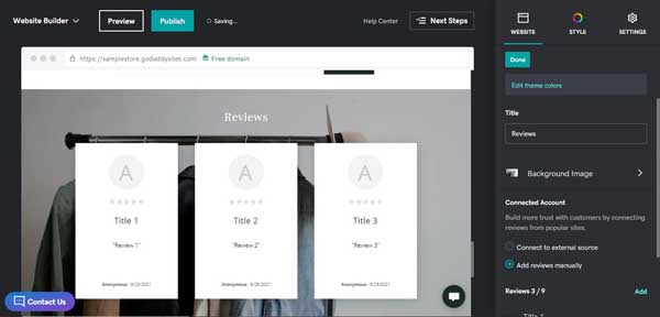 How to use the GoDaddy website builder.