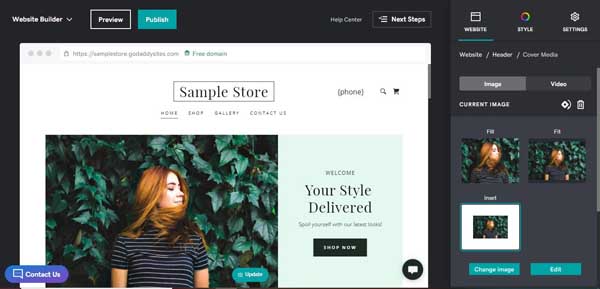 How to use the GoDaddy website builder.