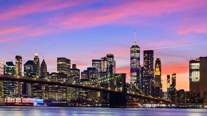 New York City skyline.