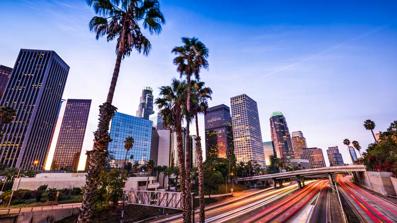 Los Angeles skyline.