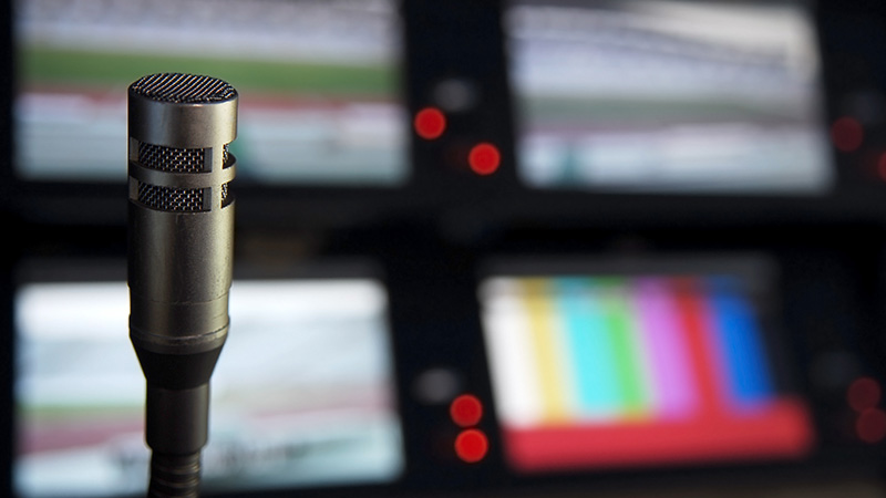 Microphone in a studio.