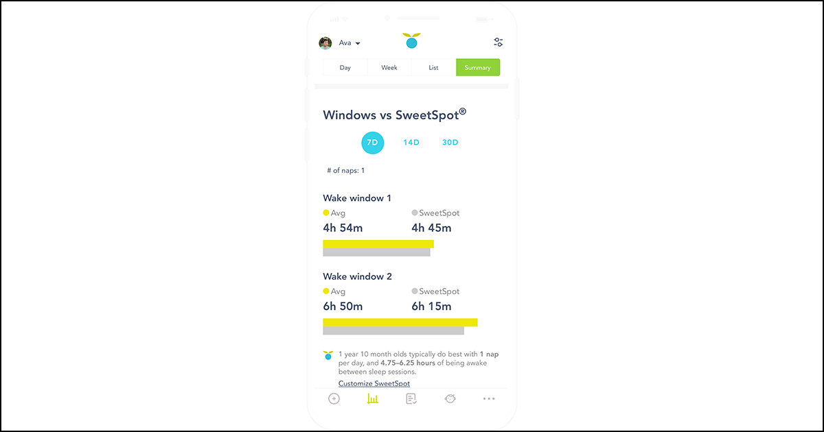 Screenshot of Huckleberry app.