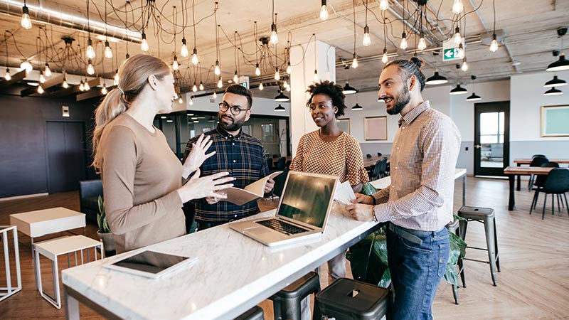 Young entrepreneurs working on a project together.