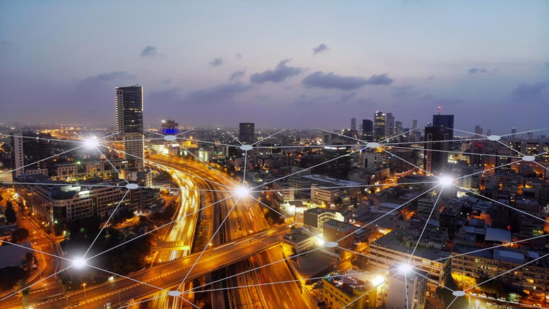 Modern city connectivity.