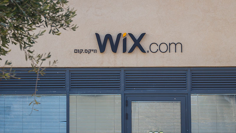 Building with Wix.com logo on it.