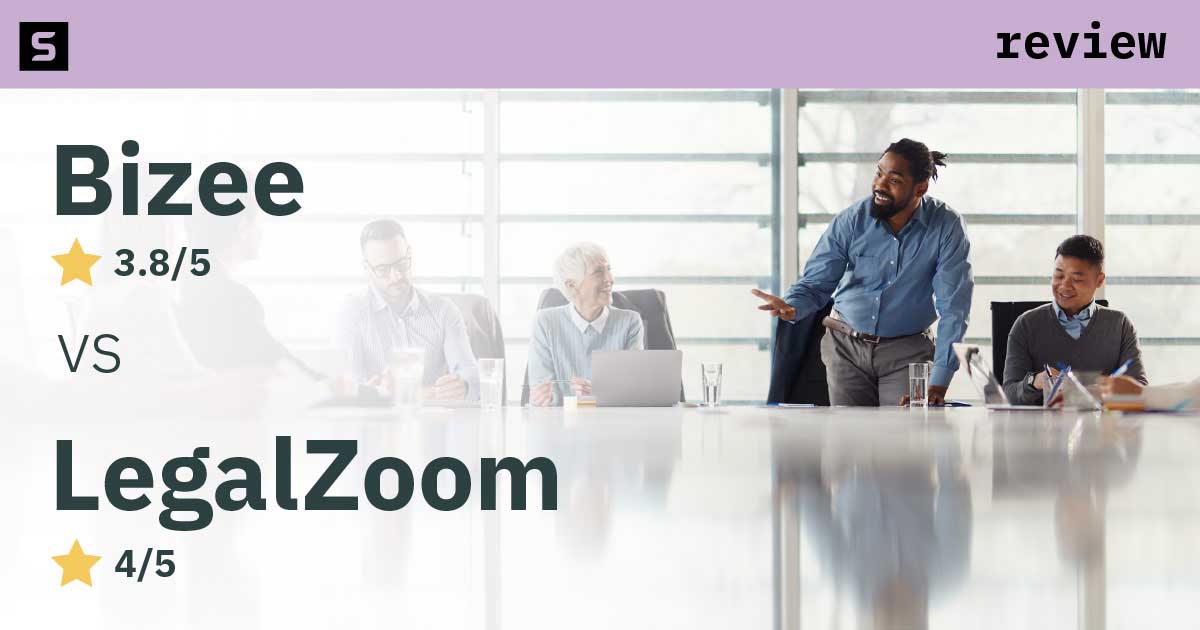 Bizee vs LegalZoom review image.