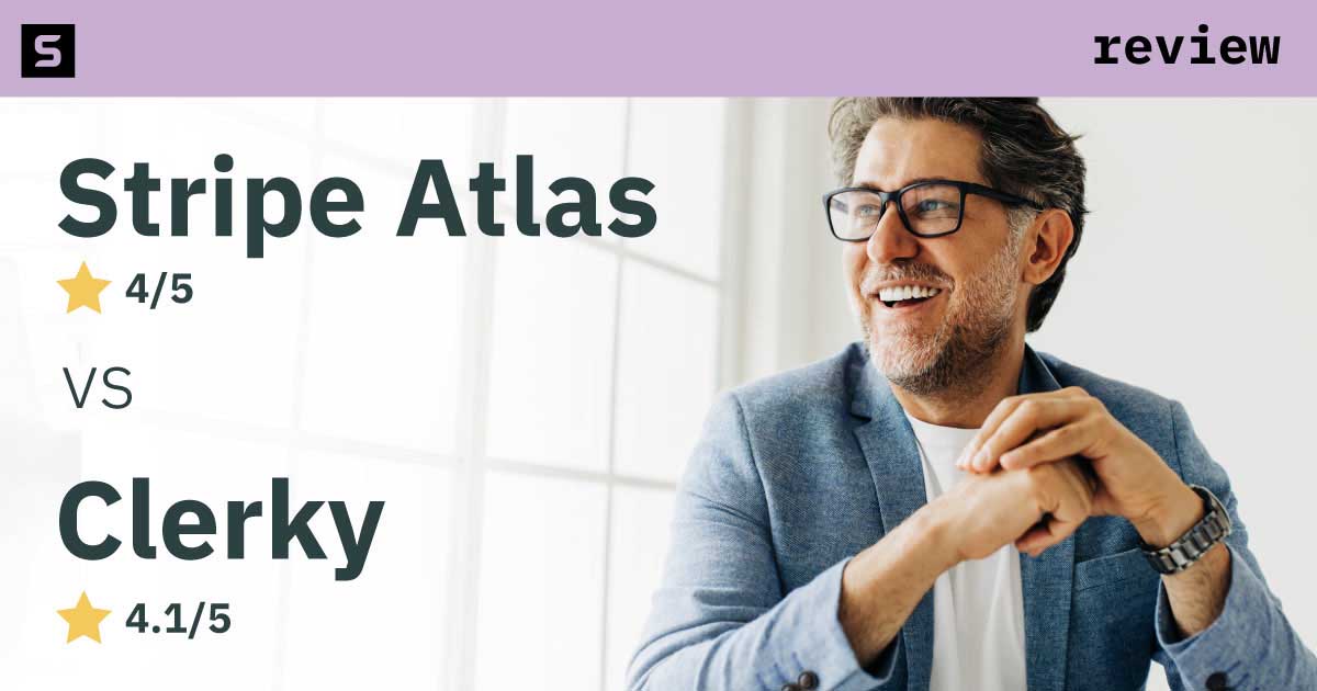 Stripe Atlas and Clerky review ratings.