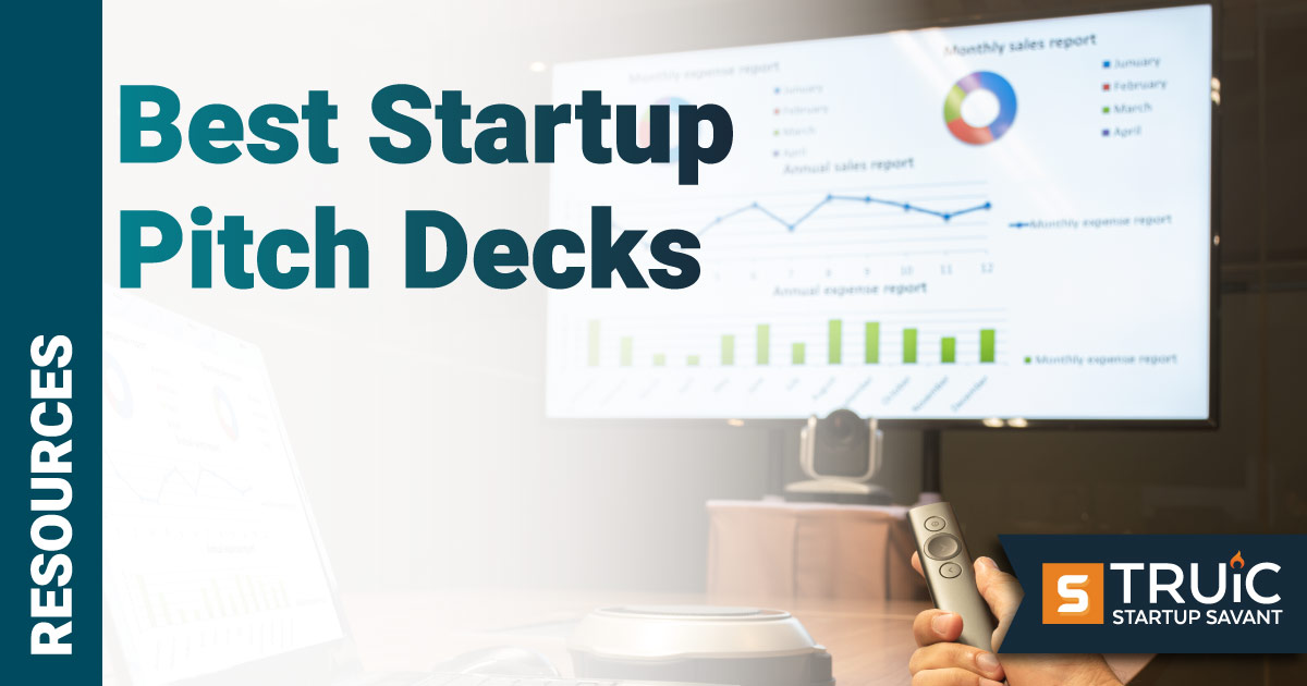 Someone presenting their startup pitch deck.