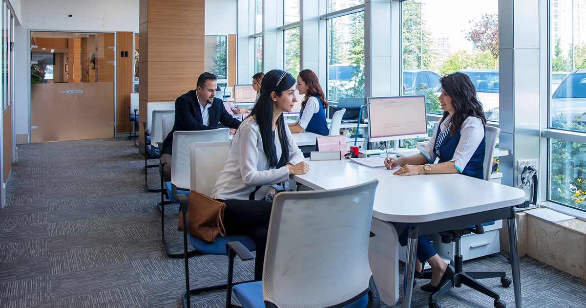 People at a credit union