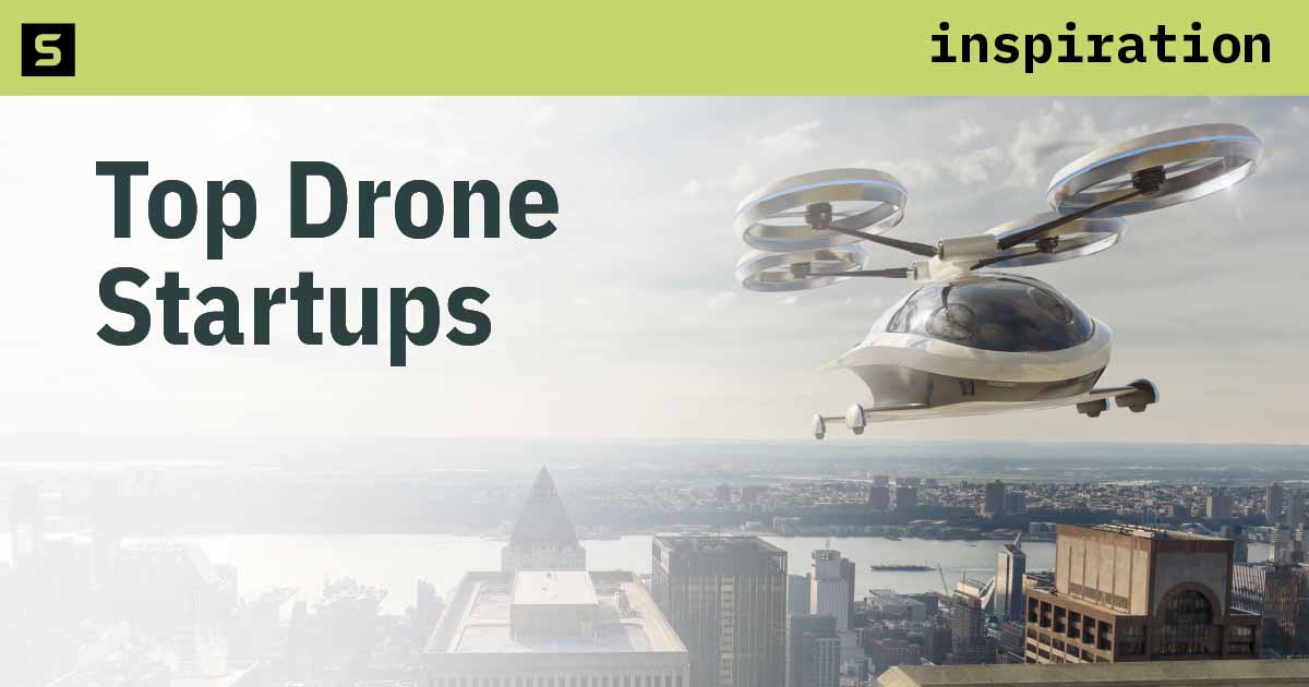 Drone flying in the sky.