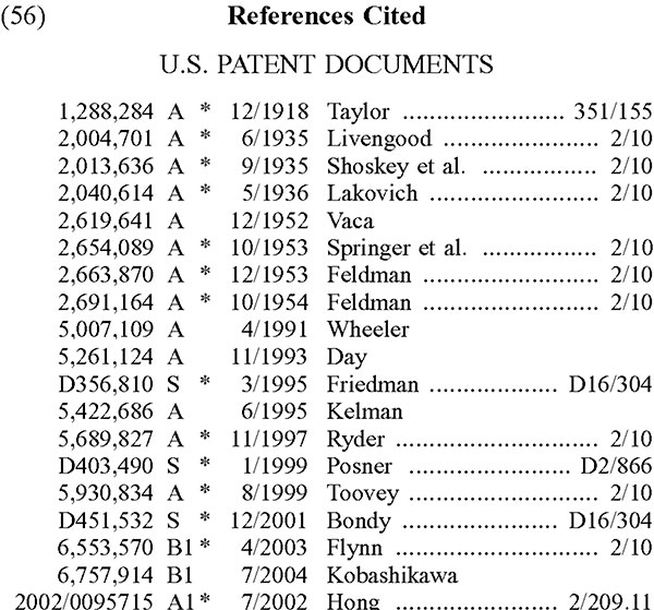References cited for US Design Patent D547,531.