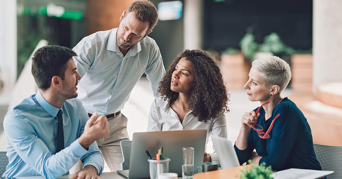 People in a meeting.