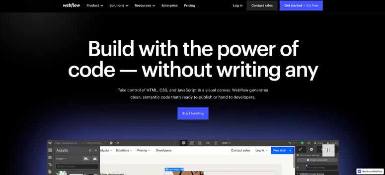 Image of the company homepage.