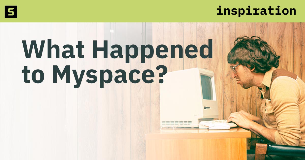 Person typing on a laptop trying to figure out what happened to myspace.