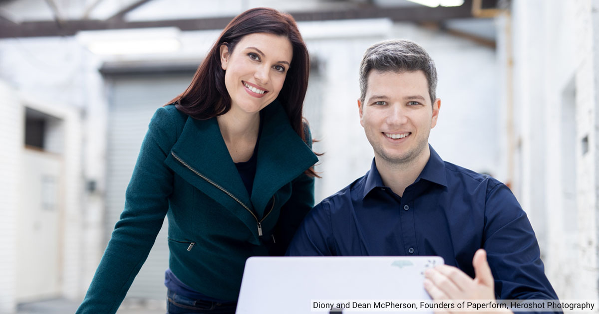 Diony and Dean McPherson, founders of Paperform.