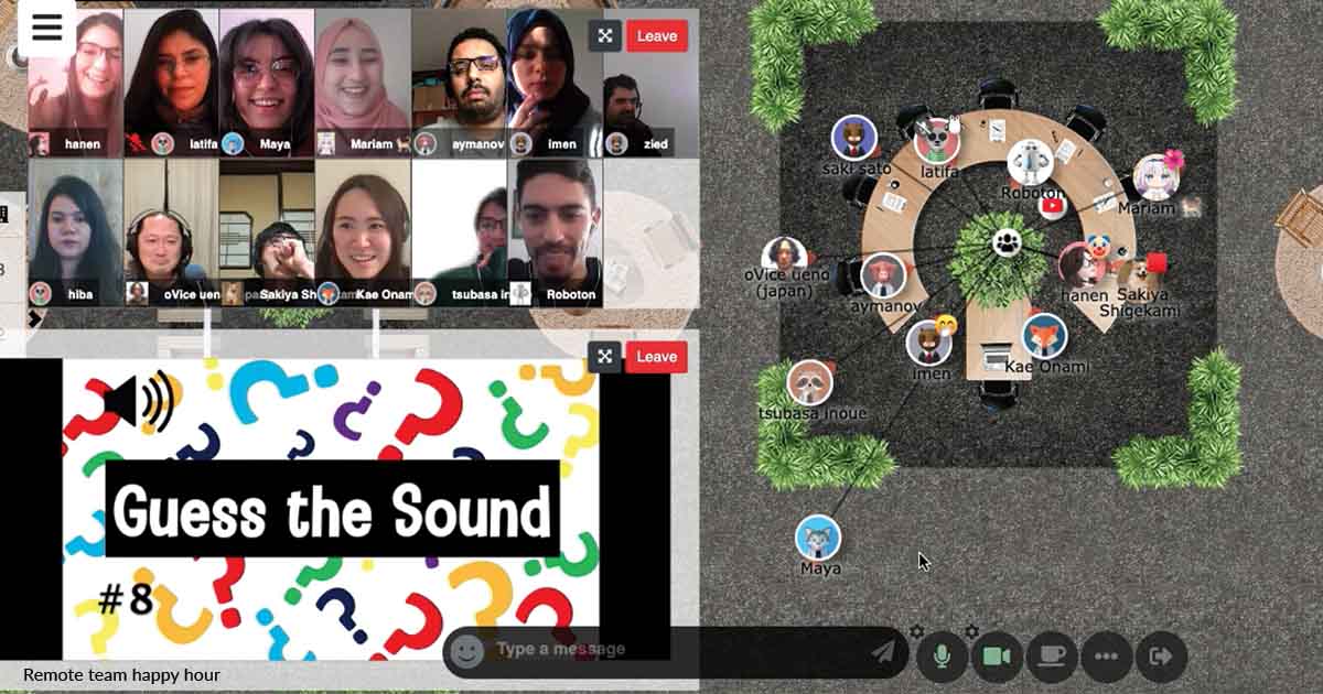 oVice remote team happy hour.