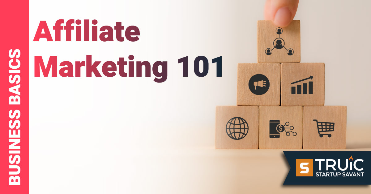 Building blocks with affiliate marketing symbols on them.