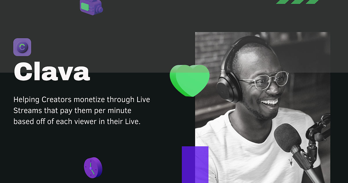 Clava bio and advertisement.