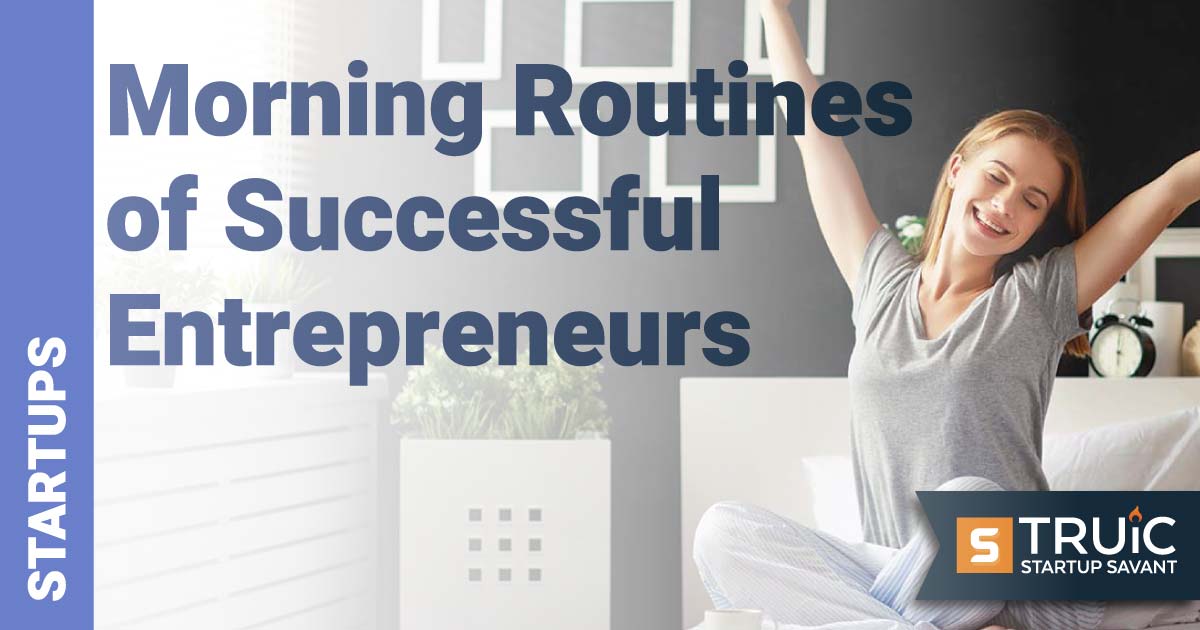 Woman stretching after waking up