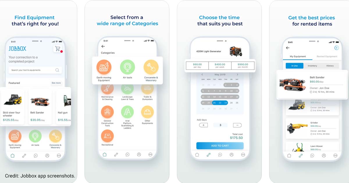 Jobbox app screenshots.