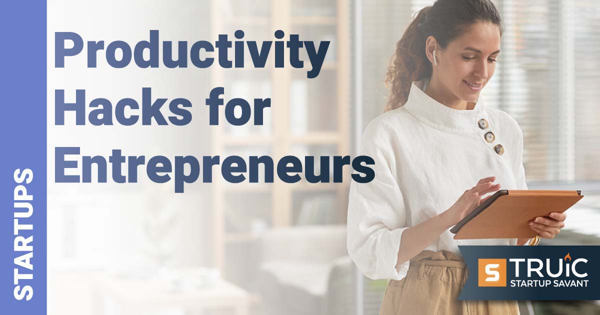 Businesswoman using tablet.