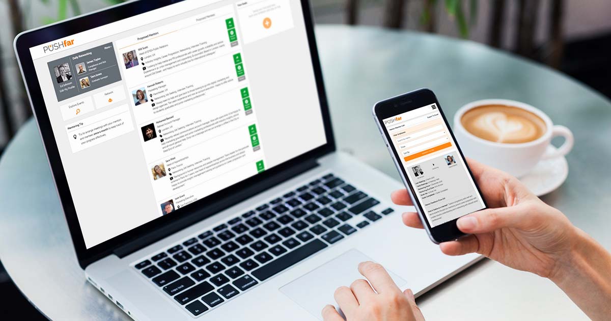 Pushfar mobile and desktop software.